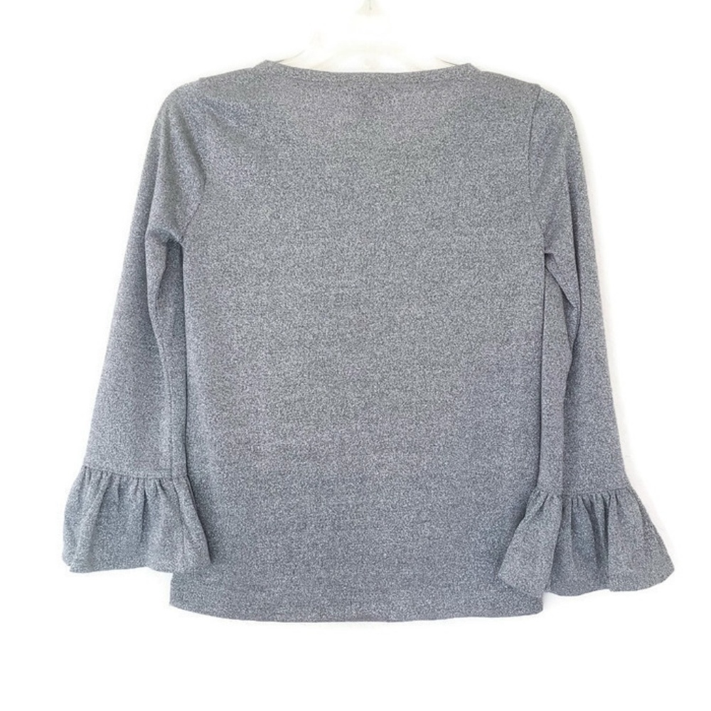 J. Crew Metallic Silver Gray Long Sleeve Shirt - Picture 2 of 4